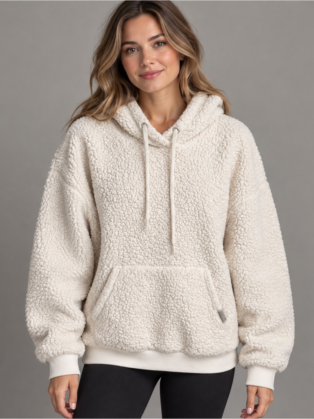 UGG Loyra Cream Sherpa Hoodie Pullover Medium
